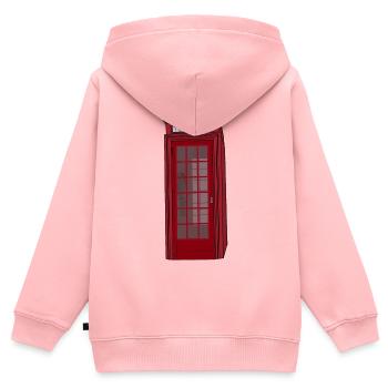 Cabine Téléphonique Téléphone Vintage - Sweat Premium à capuche zippé enfant bio - rose - Dos - AI Model Kid Female (0cm)