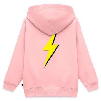 Yellow and black lightning bolt - Kids Premium Organic Zip-up Hoodie - rose - Back - AI Model Kid Female (0cm)