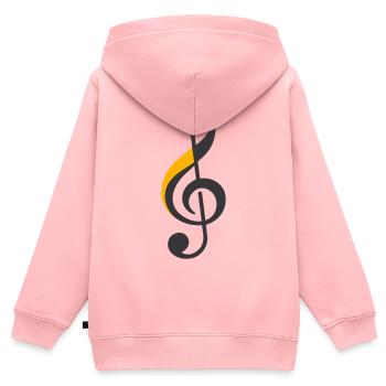 Symbole de la clé de sol - Sweat Premium à capuche zippé enfant bio - rose - Dos - AI Model Kid Female (0cm)