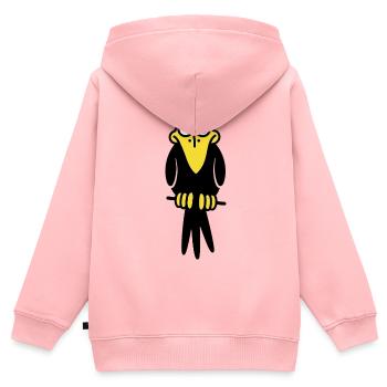 Monsieur Crow - Sweat Premium à capuche zippé enfant bio - rose - Dos - AI Model Kid Female (0cm)