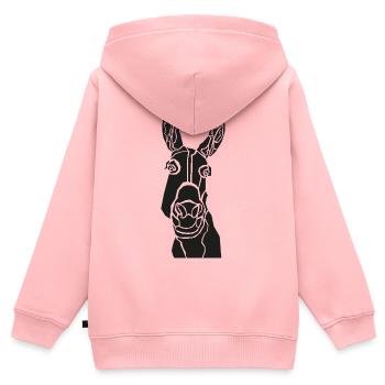 Minimalistische Esel-Silhouette - Kinder Premium Organic Zip Hoodie - Rosa - Hinten - AI Model Kid Female (0cm)
