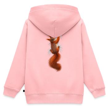 Eichhörnchen auf dem T-Shirt - Kinder Premium Organic Zip Hoodie - Rosa - Hinten - AI Model Kid Female (0cm)