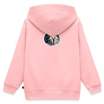 Triadenwolf im Mondlicht - Kinder Premium Organic Zip Hoodie - Rosa - Hinten - AI Model Kid Female (0cm)