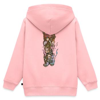 Anubis Le Dieu de l’Egypte ancienne - Sweat Premium à capuche zippé enfant bio - rose - Dos - AI Model Kid Female (0cm)