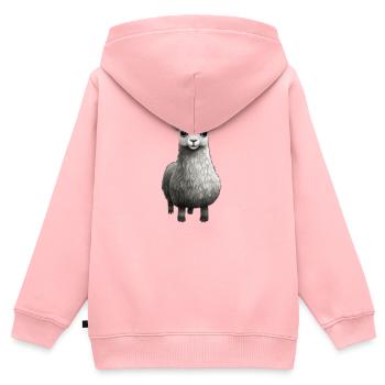 Alpaga doux - Sweat Premium à capuche zippé enfant bio - rose - Dos - AI Model Kid Female (0cm)