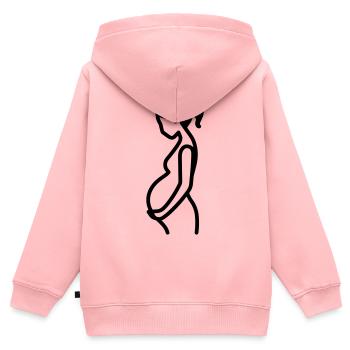 schwanger - Kinder Premium Organic Zip Hoodie - Rosa - Hinten - AI Model Kid Female (0cm)