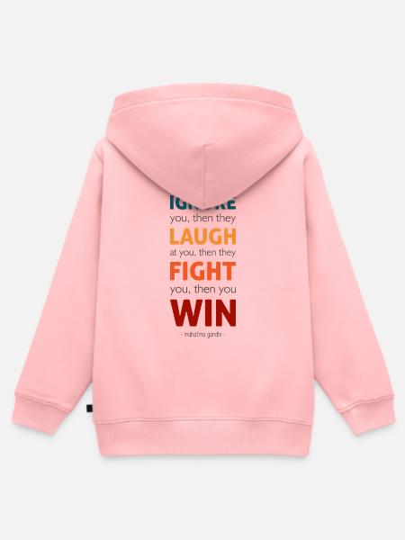 Dann gewinnst du - Kinder Premium Organic Zip Hoodie - Rosa