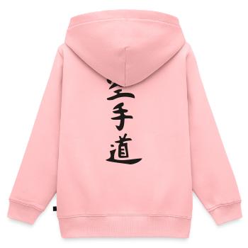 Karate - Do - Kanji - Kinder Premium Organic Zip Hoodie - Rosa - Hinten - AI Model Kid Female (0cm)