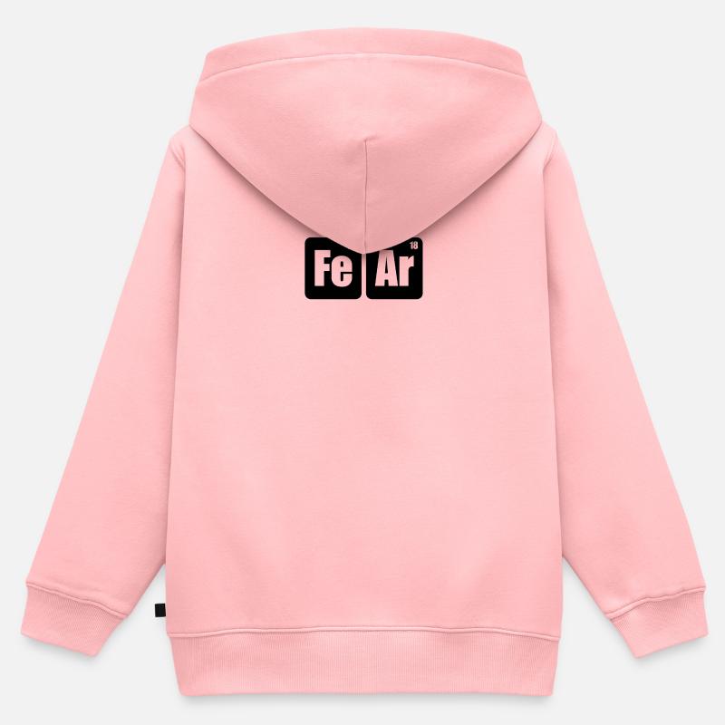 Peur - Sweat Premium à capuche zippé enfant bio - rose