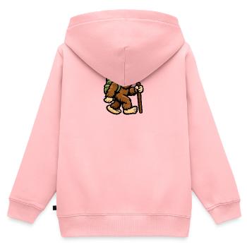 Dschungelpfad Affe Wanderer - Kinder Premium Organic Zip Hoodie - Rosa - Hinten - AI Model Kid Female (0cm)