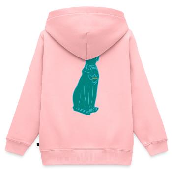 Theodosia Katzenfigur Ra - Kinder Premium Organic Zip Hoodie - Rosa - Hinten - AI Model Kid Female (0cm)