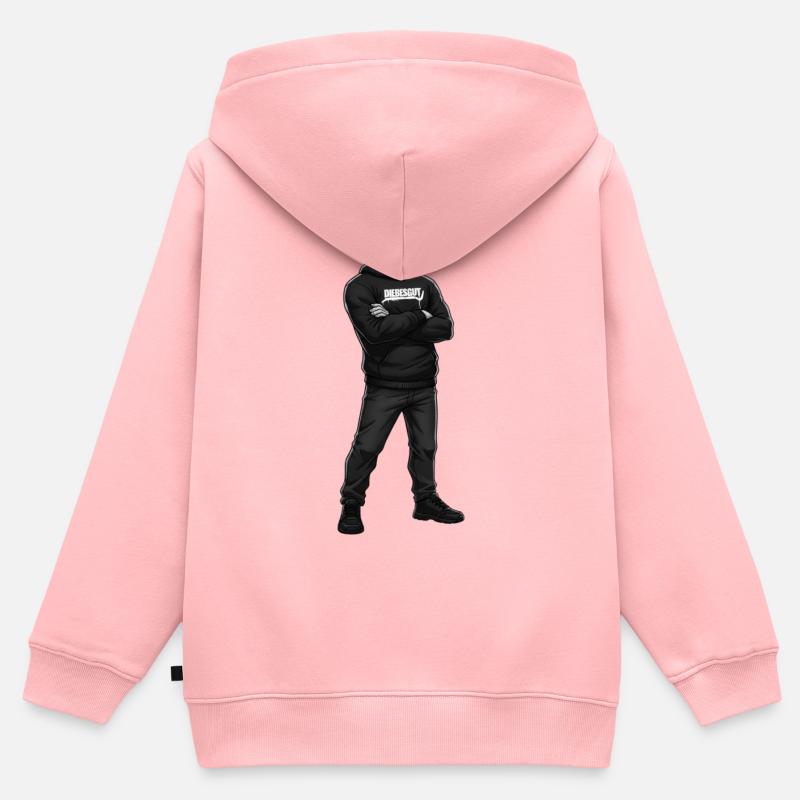 Voleur - Sweat Premium à capuche zippé enfant bio - rose
