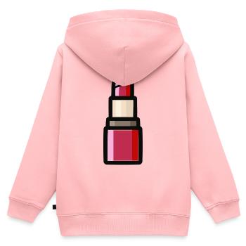 Lippenstift Illustration - Kinder Premium Organic Zip Hoodie - Rosa - Hinten - AI Model Kid Female (0cm)