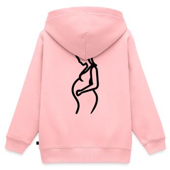 Schwangere - Kinder Premium Organic Zip Hoodie - Rosa - Hinten - AI Model Kid Female (0cm)