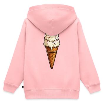 Doppel-Eiscreme mit Streuseln - Kinder Premium Organic Zip Hoodie - Rosa - Hinten - AI Model Kid Female (0cm)