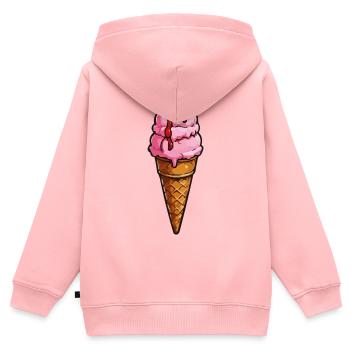 Cartoon Eiscreme Rosa Kugeln Sirup - Kinder Premium Organic Zip Hoodie - Rosa - Hinten - AI Model Kid Female (0cm)
