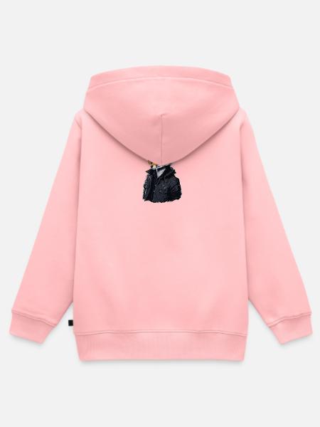 Streetwear-Fuchs mit schwarzer Jacke - Kinder Premium Organic Zip Hoodie - Rosa