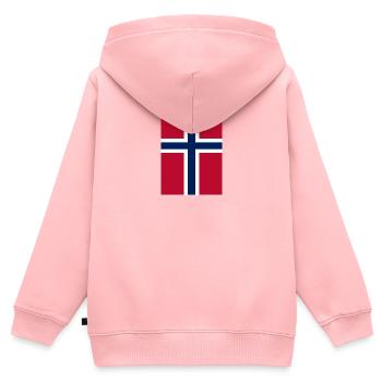 Norge / Norwegen-Unterstützer - Kinder Premium Organic Zip Hoodie - Rosa - Hinten - AI Model Kid Female (0cm)