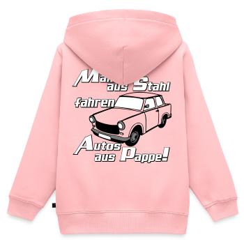  , DDR Kult , Männer aus Stahl (25) - Kinder Premium Organic Zip Hoodie - Rosa - Hinten - AI Model Kid Female (0cm)