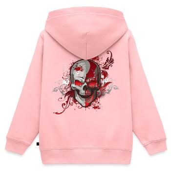 Red Skull - Kinder Premium Organic Zip Hoodie - Rosa - Hinten - AI Model Kid Female (0cm)