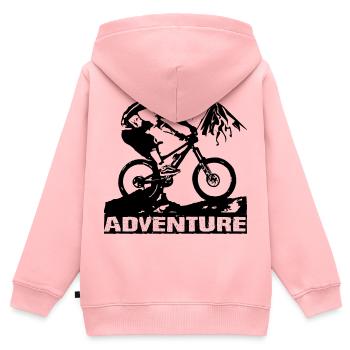 MTB - Kinder Premium Organic Zip Hoodie - Rosa - Hinten - AI Model Kid Female (0cm)