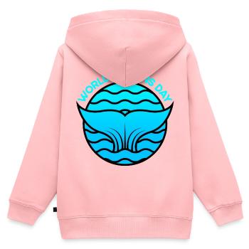 Welttag der Ozeane - Kinder Premium Organic Zip Hoodie - Rosa - Hinten - AI Model Kid Female (0cm)