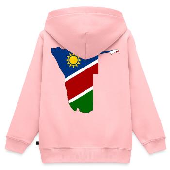 Namibia Flagge Landkarte - Kinder Premium Organic Zip Hoodie - Rosa - Hinten - AI Model Kid Female (0cm)