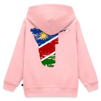 Namibia Landkarte used - Kinder Premium Organic Zip Hoodie - Rosa - Hinten - AI Model Kid Female (0cm)