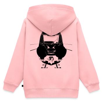 Chemin de fer - Sweat Premium à capuche zippé enfant bio - rose - Dos - AI Model Kid Female (0cm)