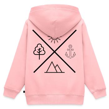 Leben - Kinder Premium Organic Zip Hoodie - Rosa - Hinten - AI Model Kid Female (0cm)