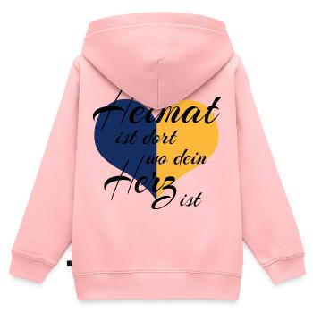 Heimat ist dort wo dein Herz ist - Kinder Premium Organic Zip Hoodie - Rosa - Hinten - AI Model Kid Female (0cm)