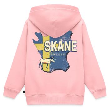 Skane Schweden Provinz Landkarte Vintage Souvenir - Kinder Premium Organic Zip Hoodie - Rosa - Hinten - AI Model Kid Female (0cm)