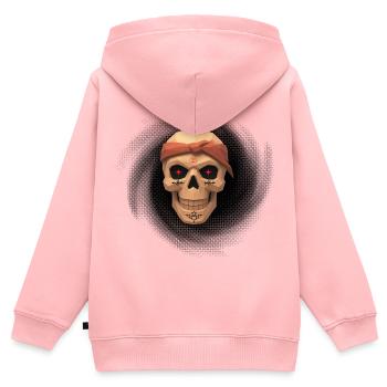 Black Hole Thug Skull T-Shirt-Design. - Kinder Premium Organic Zip Hoodie - Rosa - Hinten - AI Model Kid Female (0cm)