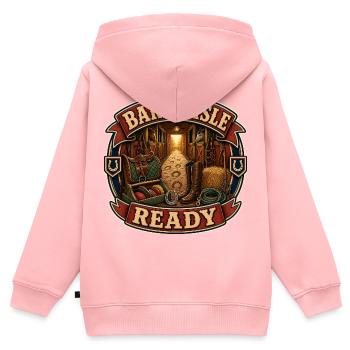 BARN AISLE READY - Kinder Premium Organic Zip Hoodie - Rosa - Hinten - AI Model Kid Female (0cm)