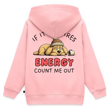 Braucht Golden Retriever Energie? Count Me Out Design - Kinder Premium Organic Zip Hoodie - Rosa - Hinten - AI Model Kid Female (0cm)