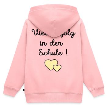 Erfolg Schule Herz - Kinder Premium Organic Zip Hoodie - Rosa - Hinten - AI Model Kid Female (0cm)