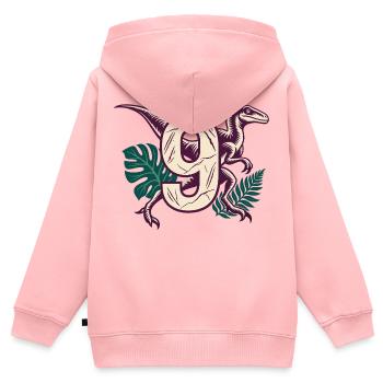 9. Geburtstag Dinosaurier-Shirt für Kinder - Kinder Premium Organic Zip Hoodie - Rosa - Hinten - AI Model Kid Female (0cm)