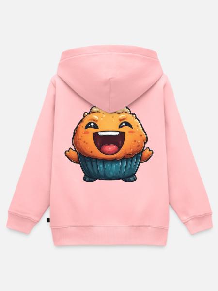 Kuschelmuffin Lachender Cupcake - Kinder Premium Organic Zip Hoodie - Rosa