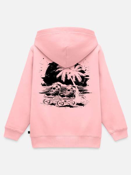 Rollschuhlaufen - Kinder Premium Organic Zip Hoodie - Rosa