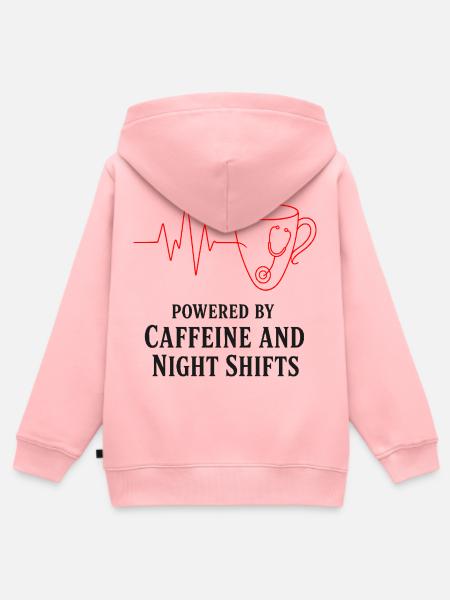 Kaffee und Nachtschichten - Kinder Premium Organic Zip Hoodie - Rosa