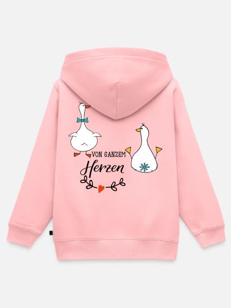 von ganzem Herzen - Kinder Premium Organic Zip Hoodie - Rosa