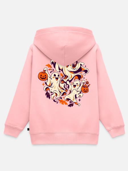 Halloween Geisterparade - Kinder Premium Organic Zip Hoodie - Rosa
