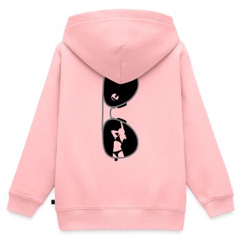 Brille mit Volleyballspielerin - Kinder Premium Organic Zip Hoodie - Rosa - Hinten - AI Model Kid Female (0cm)