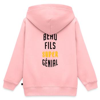 belle-fille / beau-fils / beau fils / belle fille - Sweat Premium à capuche zippé enfant bio - rose - Dos - AI Model Kid Female (0cm)