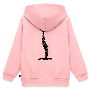 Ein neues schwarzes Gesicht - Kinder Premium Organic Zip Hoodie - Rosa - Hinten - AI Model Kid Female (0cm)