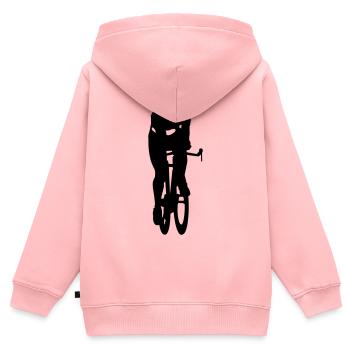 Coureur - Sweat Premium à capuche zippé enfant bio - rose - Dos - AI Model Kid Female (0cm)