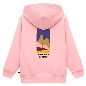Silhouette du palmier du désert - Sweat Premium à capuche zippé enfant bio - rose - Dos - AI Model Kid Female (0cm)
