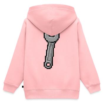 Pixel-Schraubenschlüssel Kunst - Kinder Premium Organic Zip Hoodie - Rosa - Hinten - AI Model Kid Female (0cm)