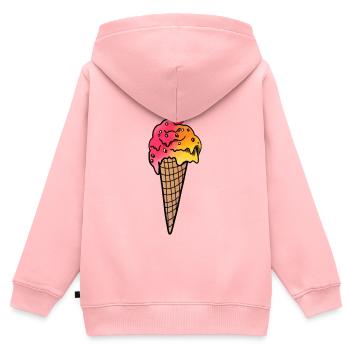 Gelato - Kinder Premium Organic Zip Hoodie - Rosa - Hinten - AI Model Kid Female (0cm)