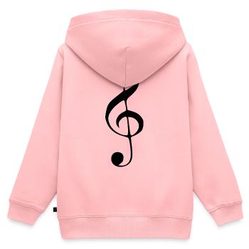 Clé de musique Note note de musique noire - Sweat Premium à capuche zippé enfant bio - rose - Dos - AI Model Kid Female (0cm)